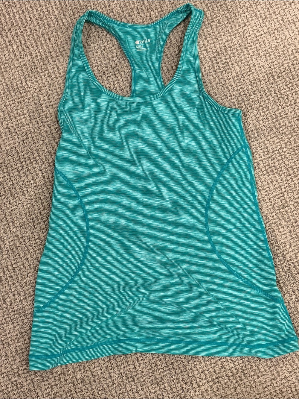 Zella Teal Space-Dyed Racerback Tank